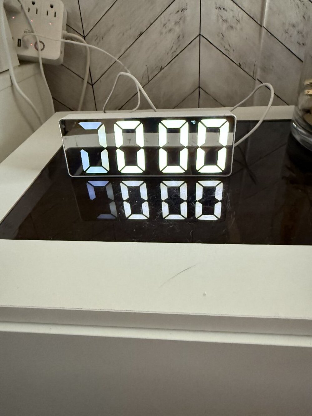3D LED Digital Mirrored Alarm Clock
